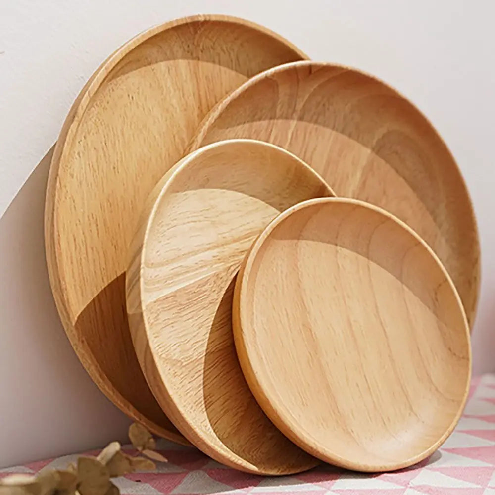 Assiettes en bois naturel – Plateau multifonction sain