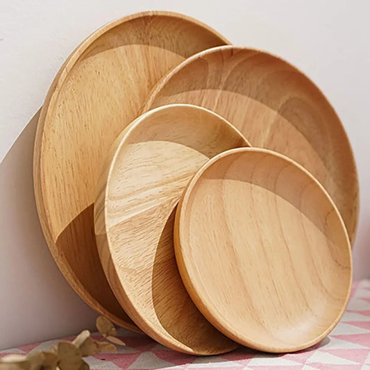 Assiettes en bois naturel – Plateau multifonction sain