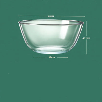 Bol en verre 4,45L Ø27cm – Transparent, solide, micro-ondes