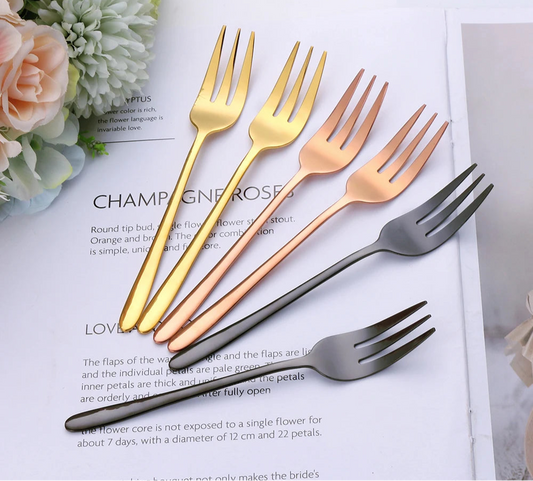 Fourchettes Café/Dessert Inox 410 – 4 Couleurs Élégantes