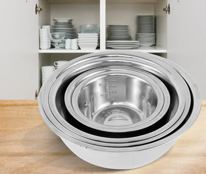 Set de Bols en Acier Inoxydable 5 Pièces – Bols Empilables Eco-Friendly pour Mélanger et Cuire - Ustensile de chef