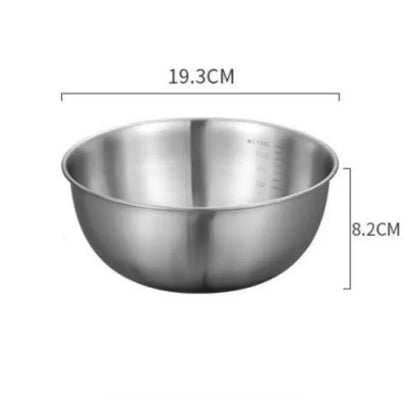 Bol Gradué en Acier Inoxydable 2L – Argent & Doré S/M/L