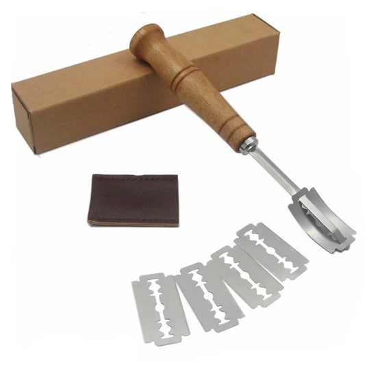 Couteau à Pain Inox avec Manche Bois et Lames Remplaçables