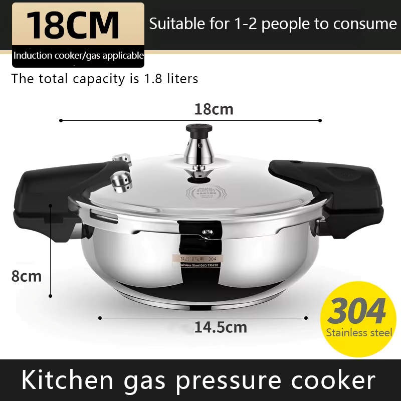 Stainless steel casserole dish 18-22 cm – Suitable for all gas and induction hobs – Eco