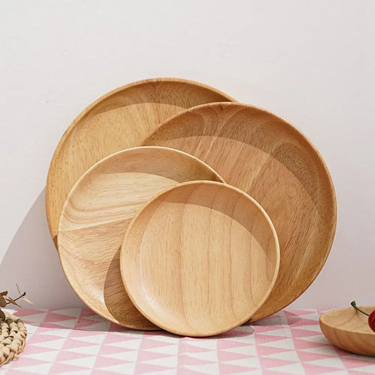 Assiettes en bois naturel – Plateau multifonction sain
