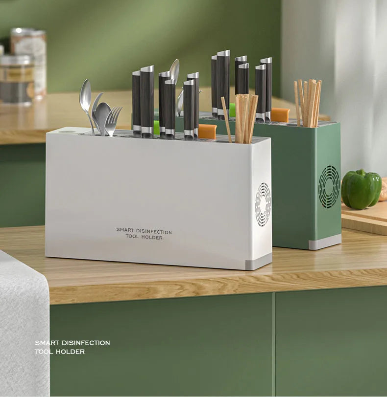  Séchoir de Cuisine UV  - Désinfection Efficace des Couteaux et Planche à Découper 