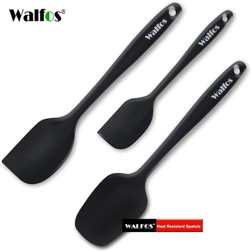Set de 3 Ustensiles de Cuisine en Silicone WALFOS – Spatules Résistantes à la Chaleur, Antiadhésives & Sans BPA - Ustensile de chef