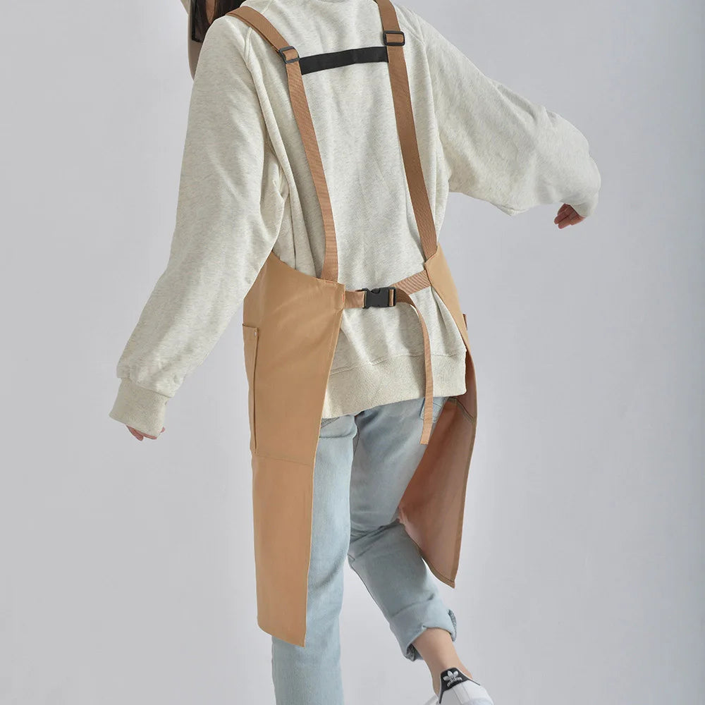 Tablier Imperméable en Coton et Polyester - Ajustable, pour Cuisine, Pâtisserie, Restaurant taupe