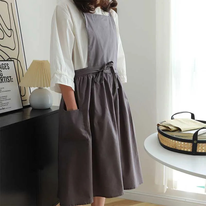 Tablier Long Imperméable en Coton – Élégant, Croisé dans le Dos