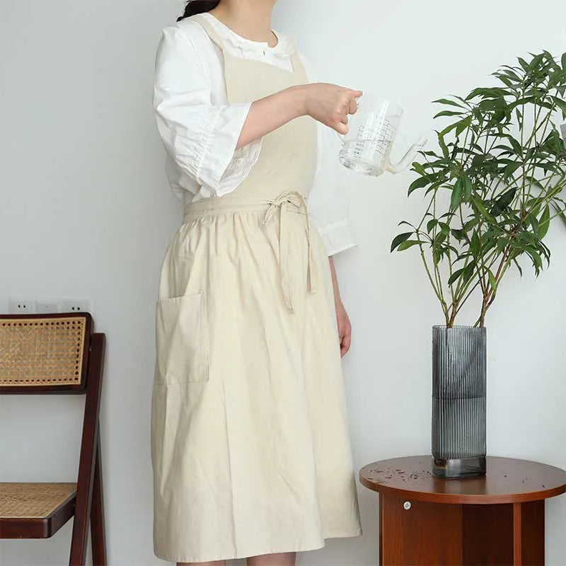 Tablier Long Imperméable en Coton – beige