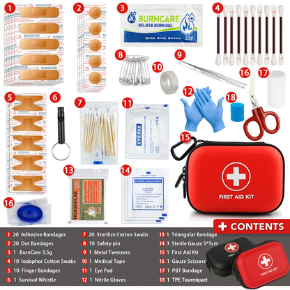 Trousse de secours 103 pièces - kit de survie 72 h pour des familles de 3 a 4 personnes 