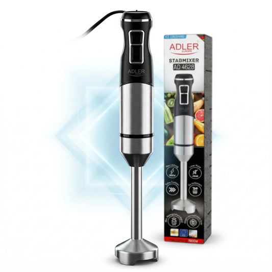 Mixeur plongeant Turbo 1900W en acier inoxydable, idéal pour mixez, émulsionnez et préparez vos recettes en quelques secondes