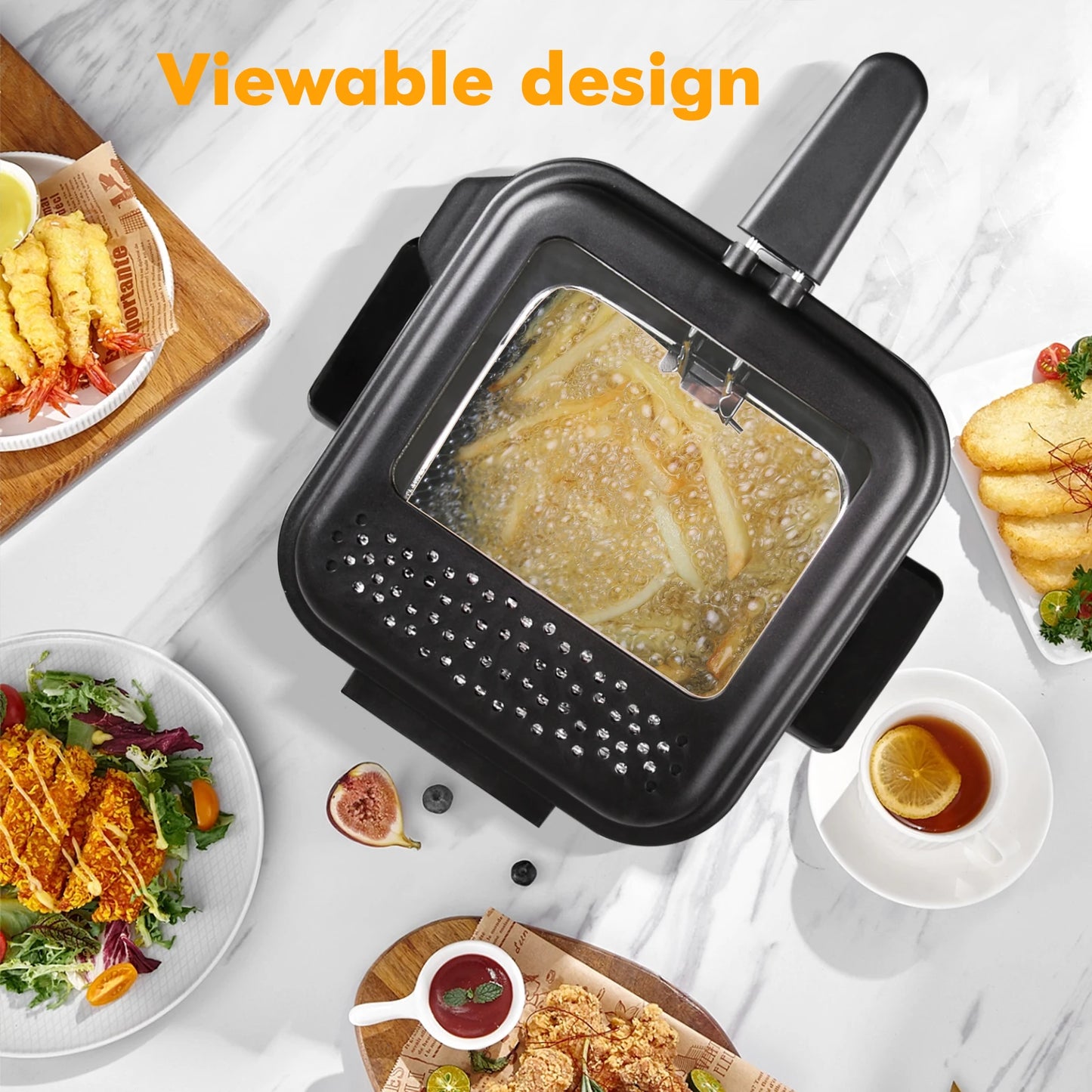 Friteuse Compacte 1,5L Aigostar avec un design visible pour une cuisine pratique et savoureuse