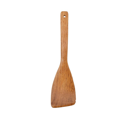 Ustensile de Cuisine en Bois – Cuillère ou Spatule Écologique spatule en bois huilé à bord incliné, poignée percée