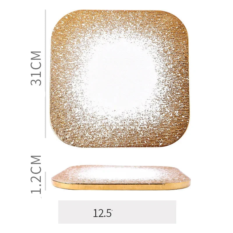 Assiette en céramique ronde et carrée – Élégante avec un design moderne et des dimensions de 12,5 cm