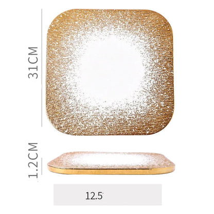 Assiette en céramique ronde et carrée – Élégante avec un design moderne et des dimensions de 12,5 cm