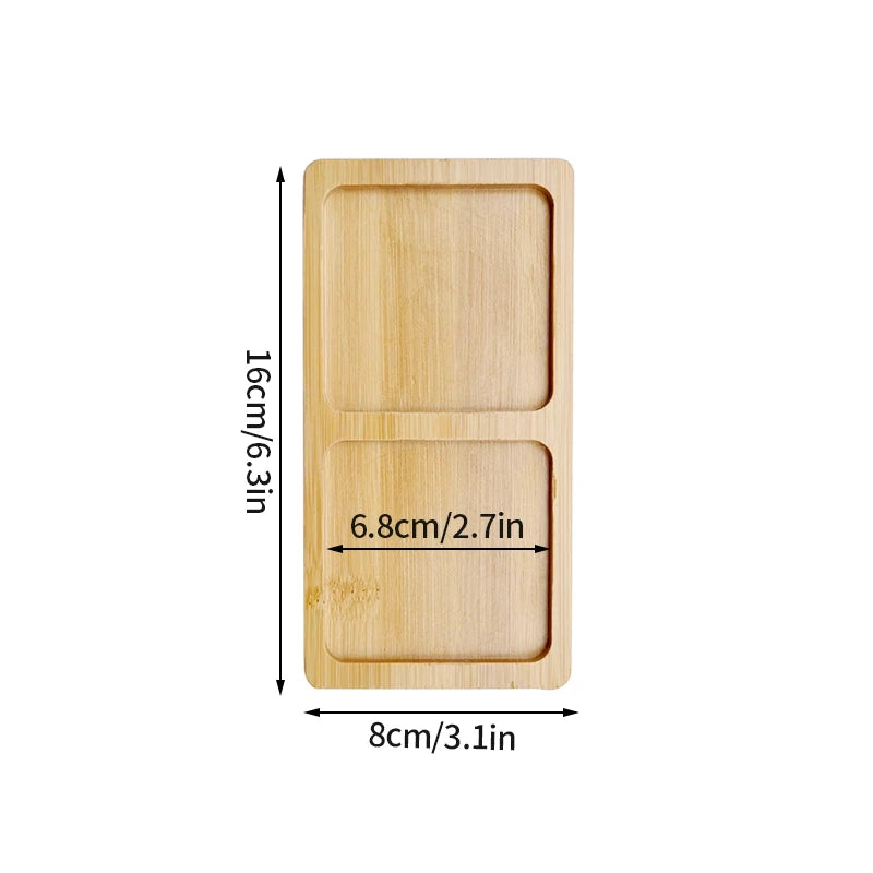 Ustensile de chef Plateau Décoratif en Bambou – Élégance Naturelle Pratique. Double compartiment 16x8cm