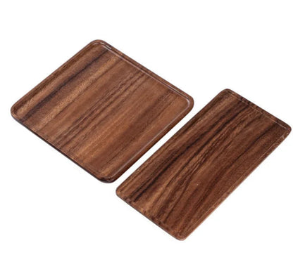 Plateau en Bois Noyer – Design Rétro et Pratique pour Cuisine. Lot de deux plateaux en noyer finition lisse pour servir