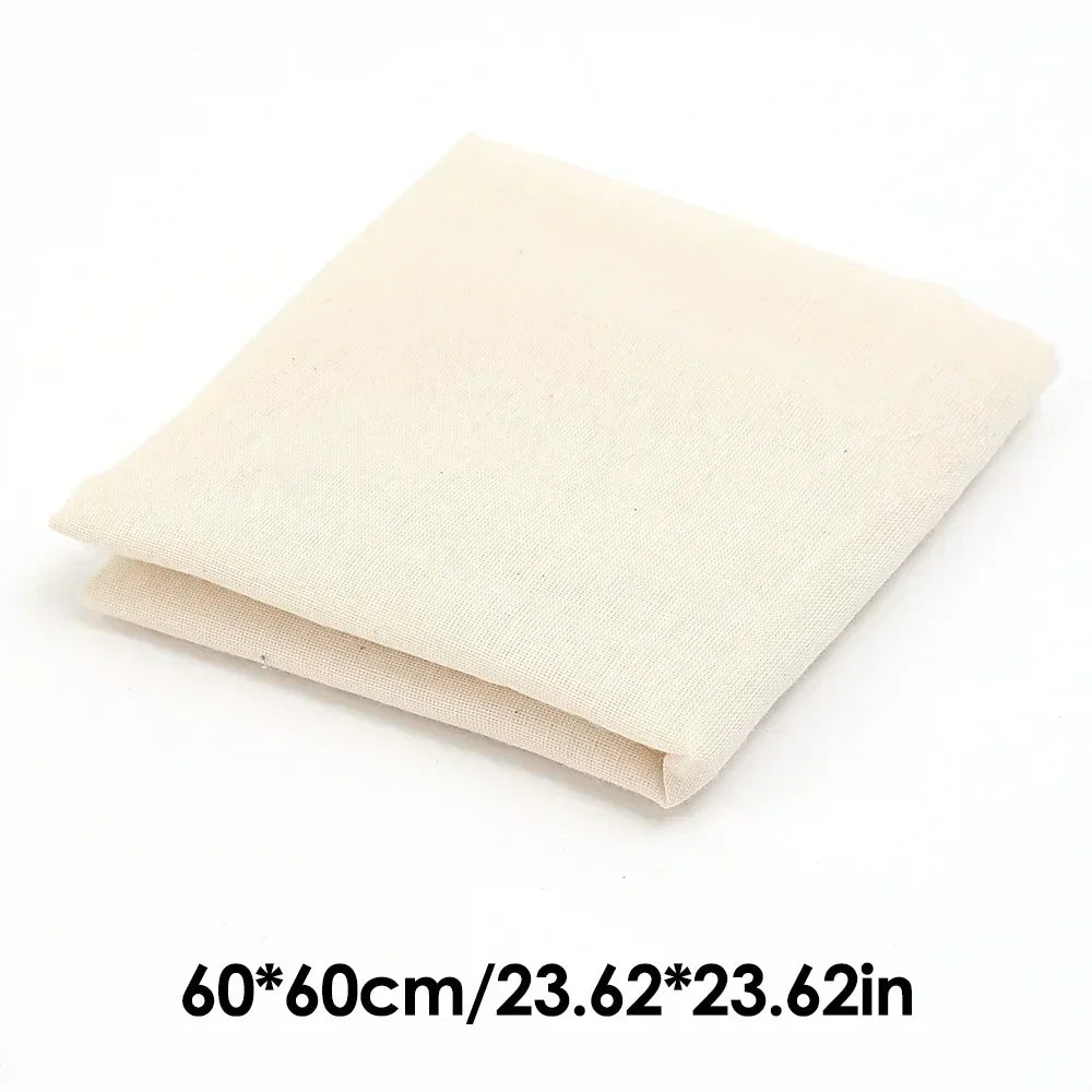 Toile Filtre Coton-Polyester – Filtres Cuisine et Pâtisserie, toile filtrante beige pliée 60x60 cm