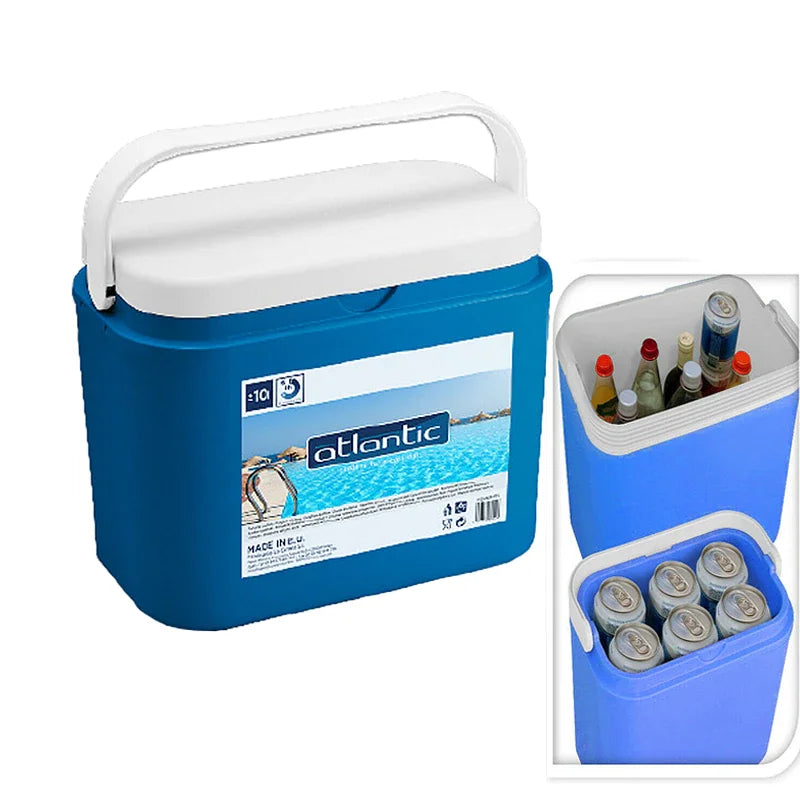 Glacière Rigide Atlantic Portable – Jusqu’à 9h de Froid bleu avec poignée et espace pour boissons