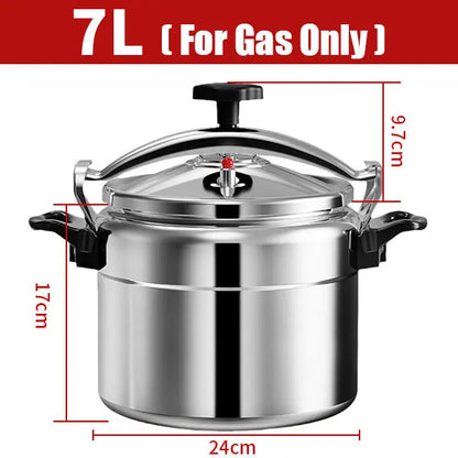 Autocuiseur Aluminium 3 à 7L – Idéal pour Cuisson sur Gaz avec poignée noire et dimensions visibles