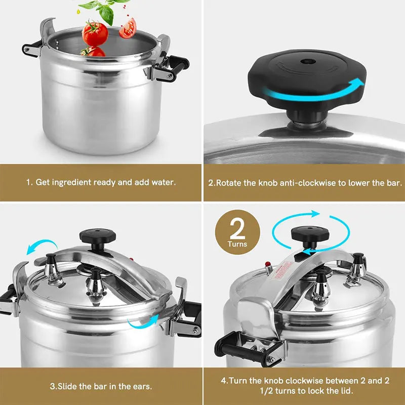 Autocuiseur Aluminium 3 à 7L – Idéal pour Cuisson sur Gaz avec instructions de montage et utilisation facile