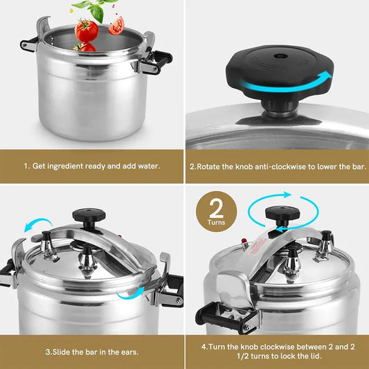 Autocuiseur Aluminium 3 à 7L – Idéal pour Cuisson sur Gaz avec instructions de montage et utilisation facile