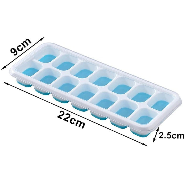 Bac à Glaçons Silicone avec Couvercle 14 Compartiments pour préparer des glaçons facilement
