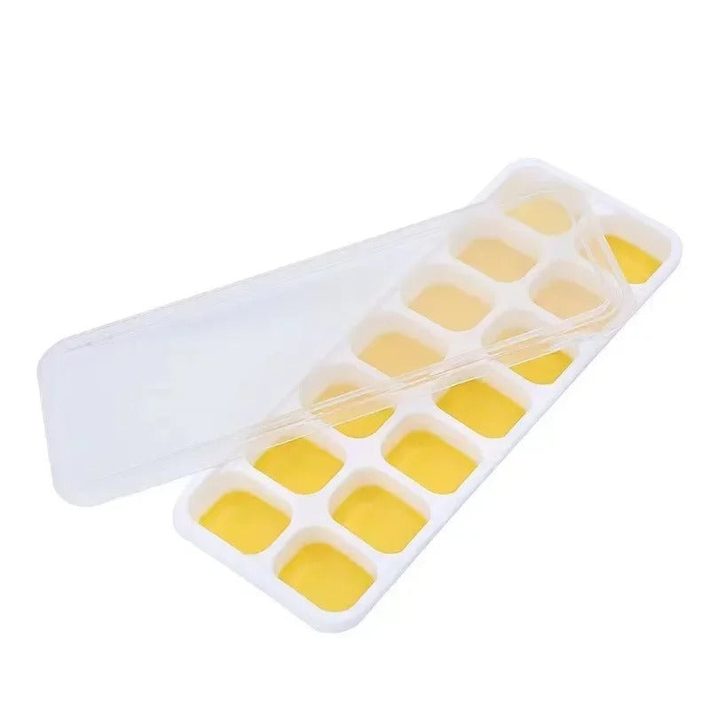Bac à Glaçons Silicone avec Couvercle 14 Compartiments pour des glaçons pratiques et faciles à stocker