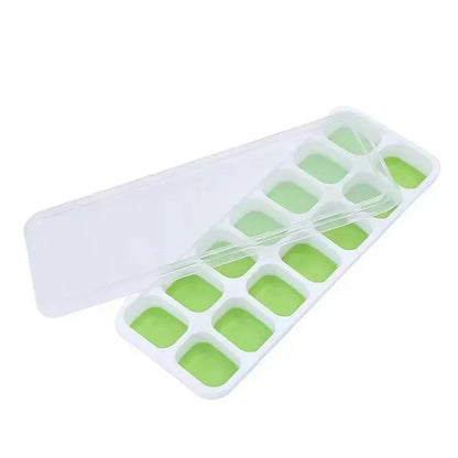 Bac à Glaçons Silicone avec Couvercle 14 Compartiments pour faire des glaçons pratiques et faciles à utiliser