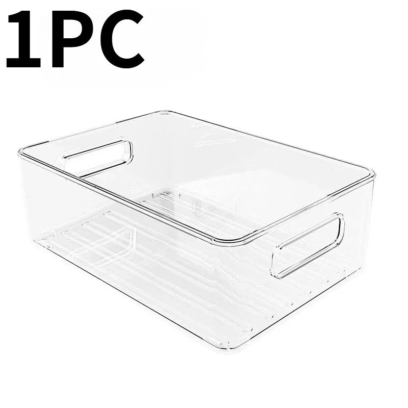Bac de rangement pour frigo transparent Organisateur réfrigérateur pour fruits et légumes en plastique durable