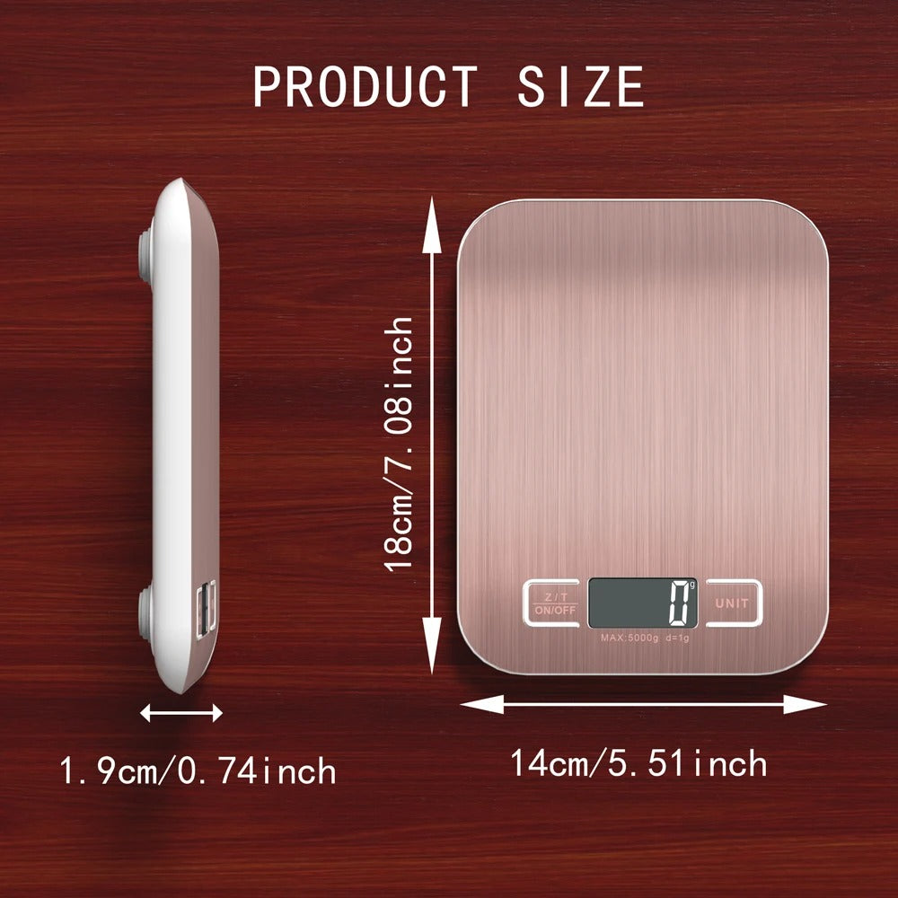 Balance de Cuisine Électronique 1 g – Balance Numérique avec Affichage LED, dimensions 18cm x 14cm