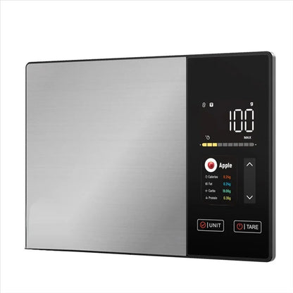 Balance de cuisine intelligente connectée avec application pour analyser vos aliments et mieux organiser vos repas.