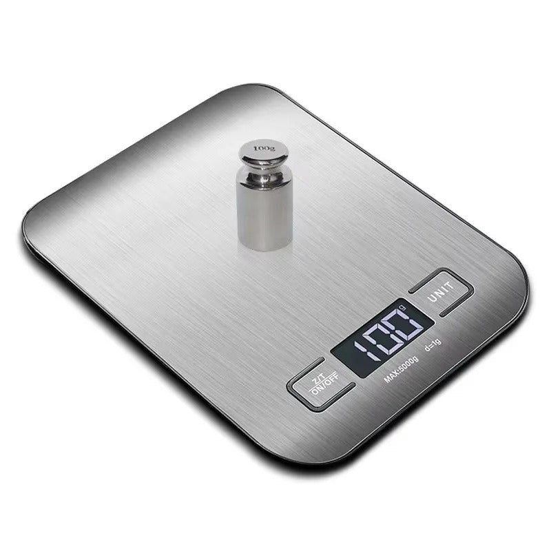 Balance de cuisine numérique inox design avec affichage LED pour une précision au quotidien