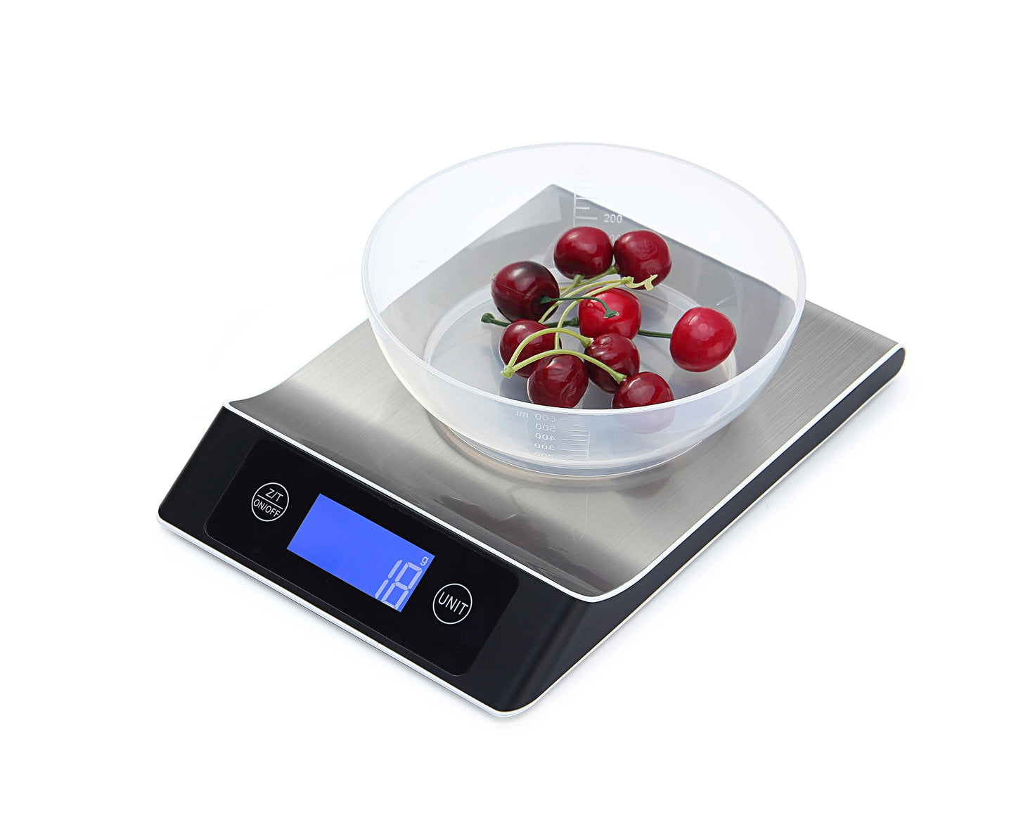 Balance de cuisine numérique inox haute précision avec bol transparent pour mesurer vos ingrédients avec précision
