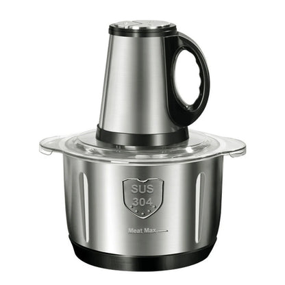Hachoir Électrique Inox 5L – Blender Viande et Légumes avec bol en acier inoxydable et couvercle transparent