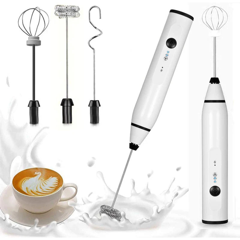 Mousseur à Lait Électrique USB 3 Vitesses – BALASHOV avec fouets interchangeables pour café mousseux