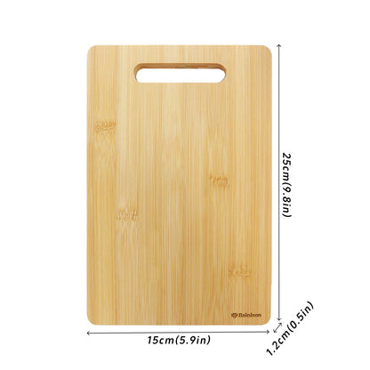 Planche à découper bambou rectangulaire avec poignée, dimensions 25x15cm idéale pour la cuisine