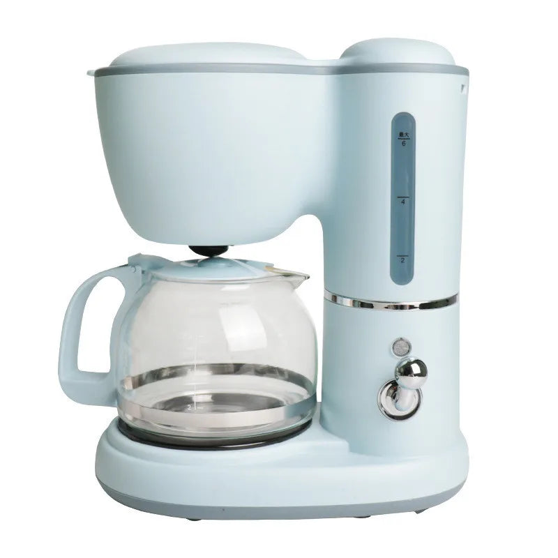 Cafetière filtre LISM 4-6 tasses bleu clair avec verseuse en verre et indicateur de niveau d'eau