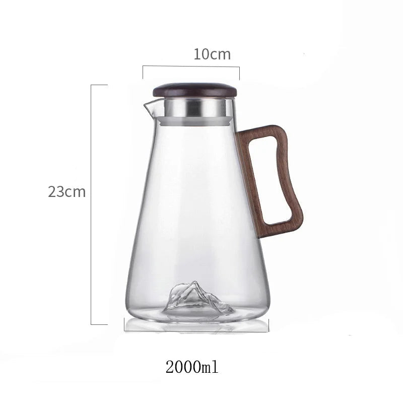 Carafe en Verre 2 L BenRussell Infuseur et Bouchon Filtrant avec design moderne en verre clair