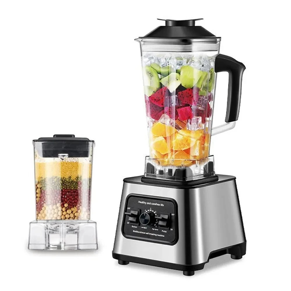 Blender haute capacité 2,5 L avec 9 vitesses et lames inox, idéal pour smoothies et préparations culinaires