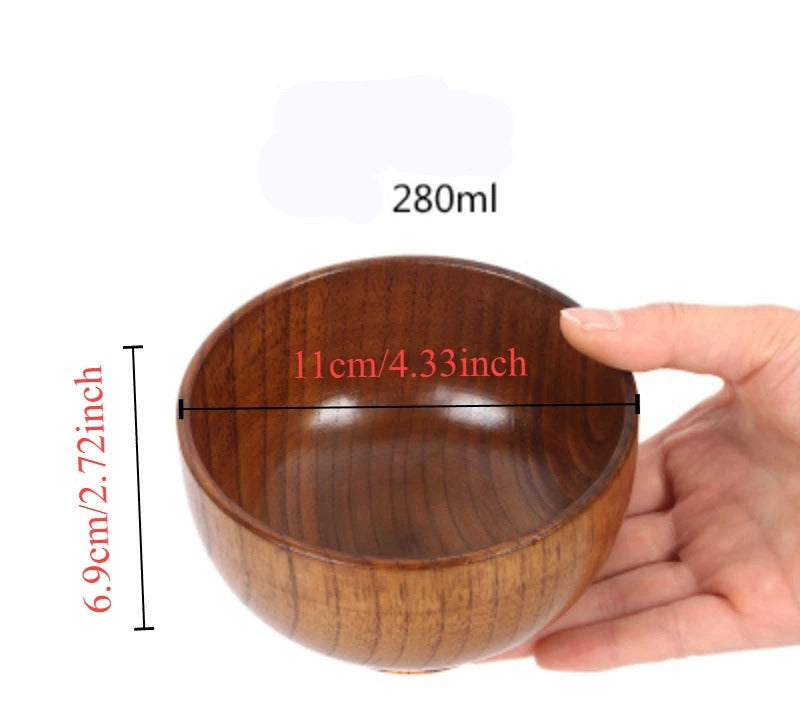 Bol en Bois de Jujubier Massif Durable & Naturel avec une capacité de 280 ml