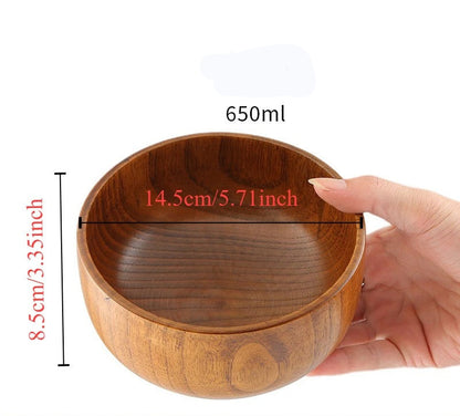 Bol en Bois de Jujubier Massif Durable & Naturel avec capacité de 650ml pour une utilisation quotidienne