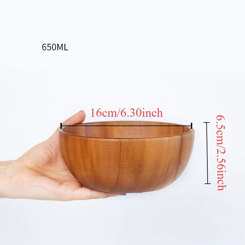 Bol en Bois de Jujubier Massif Durable & Naturel de 650ML avec une finition lisse et élégante