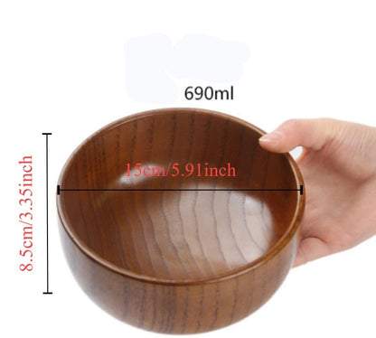 Bol en Bois de Jujubier Massif Durable & Naturel de 690 ml avec un design élégant et moderne