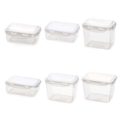 Boîte à Lunch Hermétique en Plastique – 300 ml à 2,35 L, ensemble de six récipients transparents avec couvercles