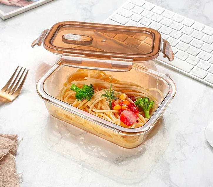 Boîte hermétique aliment, boîte de conservation en verre hermétique compatible micro-ondes avec pâtes et légumes