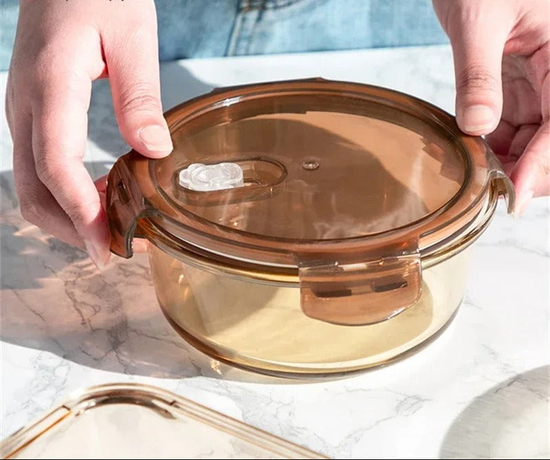 Boîte hermétique aliment en verre avec couvercle pour conservation et utilisation au micro-ondes