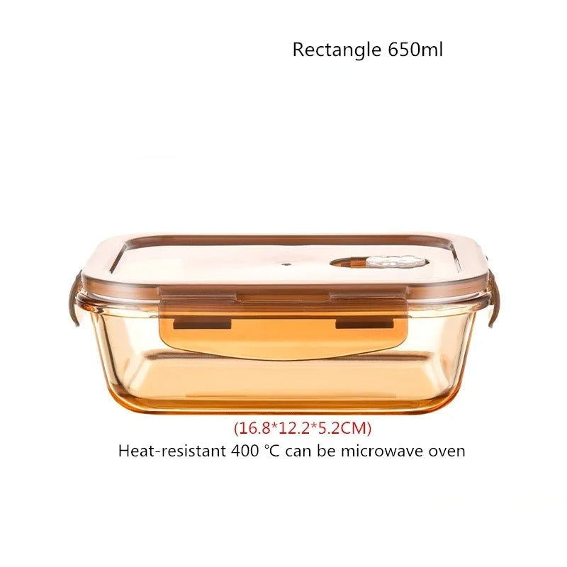 Boîte hermétique aliment en verre de 650ml avec couvercle hermétique et résistance à la chaleur
