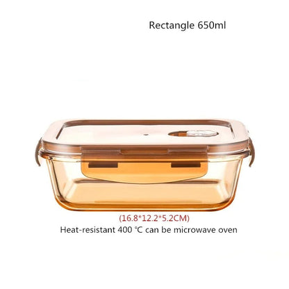 Boîte hermétique aliment en verre de 650ml avec couvercle hermétique et résistance à la chaleur